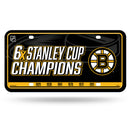 Bruins : 6 Time Stanley Cup Champs  Metal Auto Tag