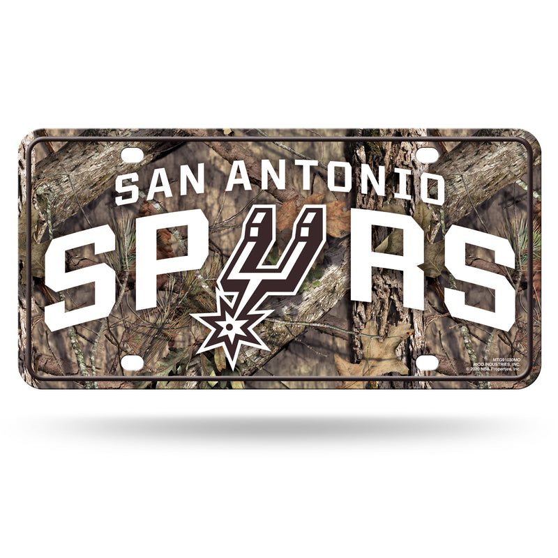 Spurs / Mossy Oak Camo Break-Up Metal Auto Tag