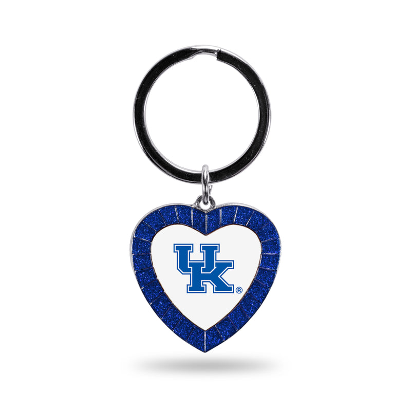 Kentucky University Royal Rhinestone Heart Keychain