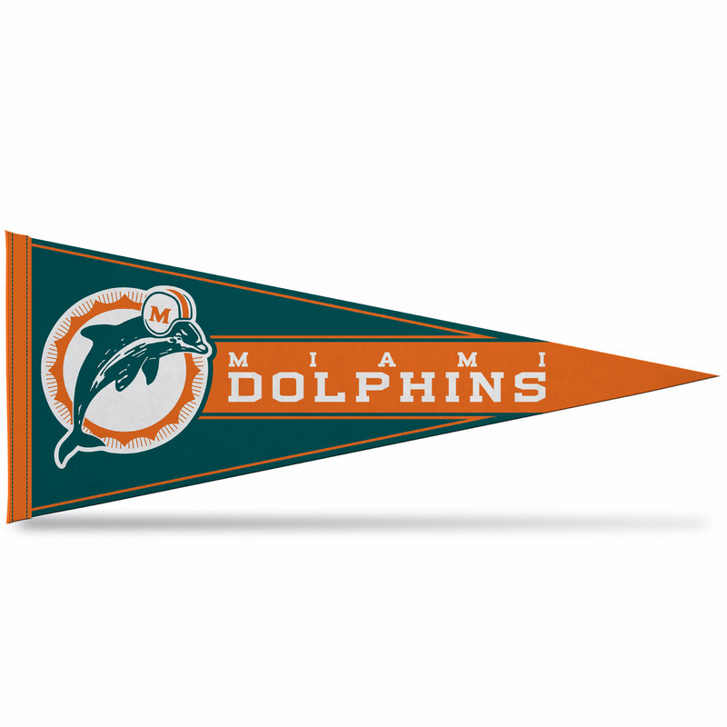 NFL Rico Industries Miami Dolphins 12" x 30" Soft Felt Pennant - EZ to Hang