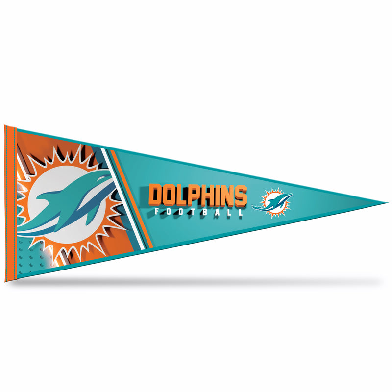 NFL Rico Industries Miami Dolphins 12" x 30" Soft Felt Pennant - EZ to Hang