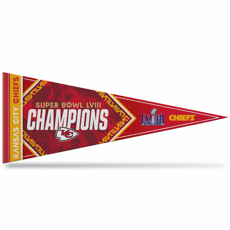 Chiefs 2024 Super Bowl LVIII Champions Soft Felt 12X30 Pennant