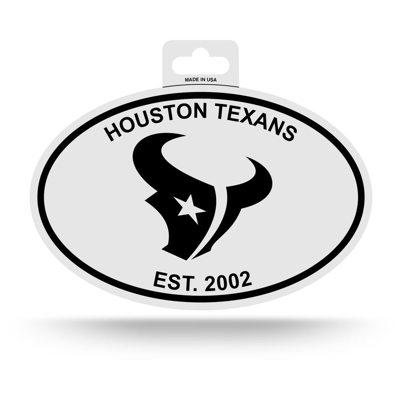 Texans Black And White Oval Sticker