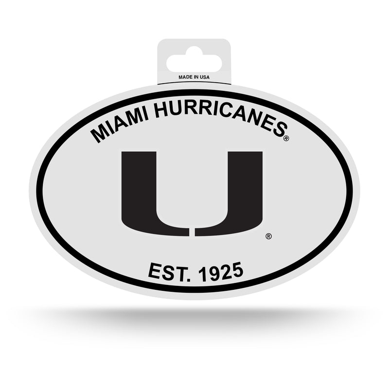 Miami  Black And White Oval Sticker