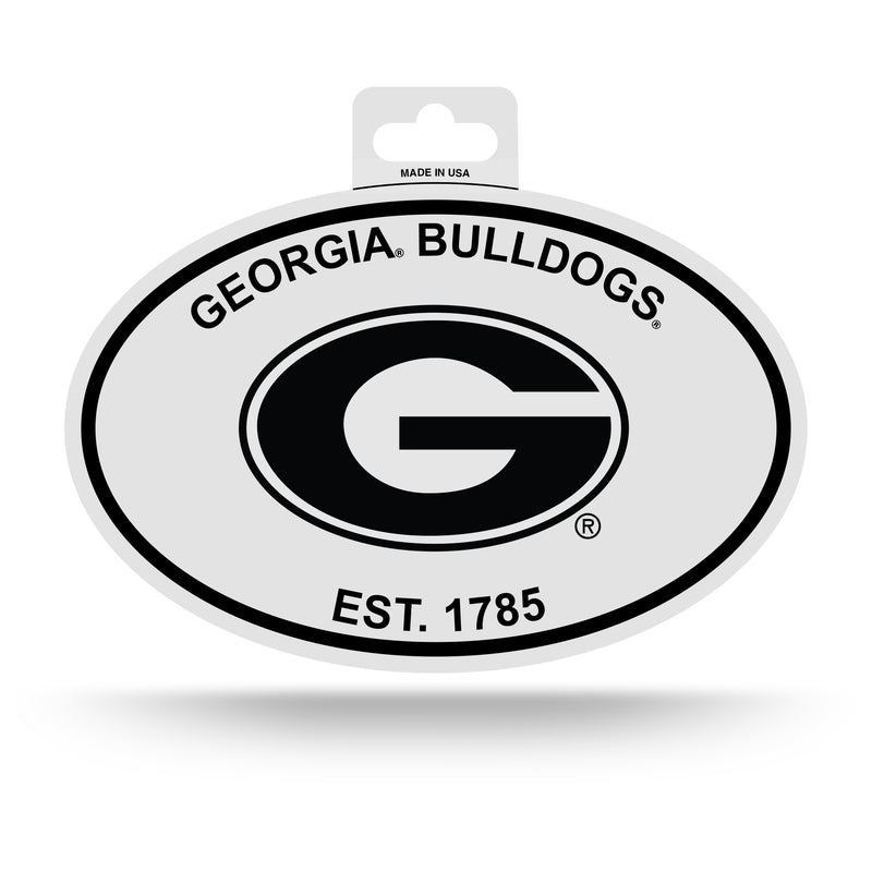 Georgia Black And White Oval Sticker