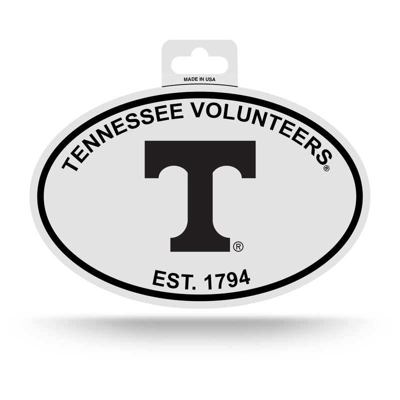 Tennessee Black And White Oval Sticker
