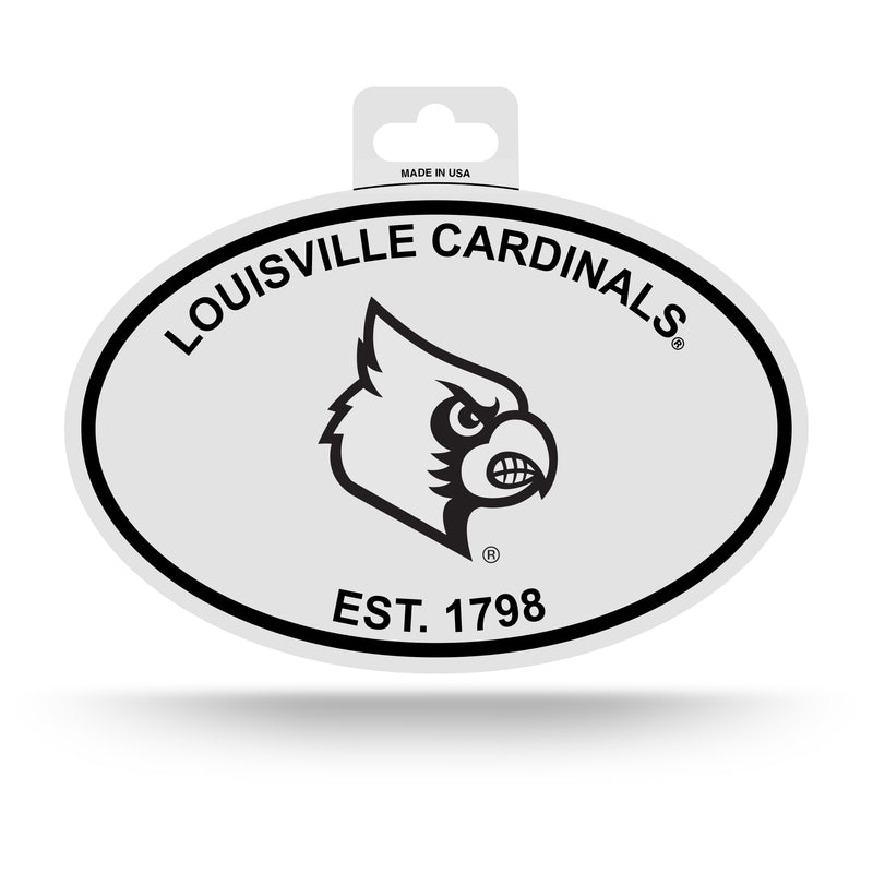 Louisville Black And White Oval Sticker