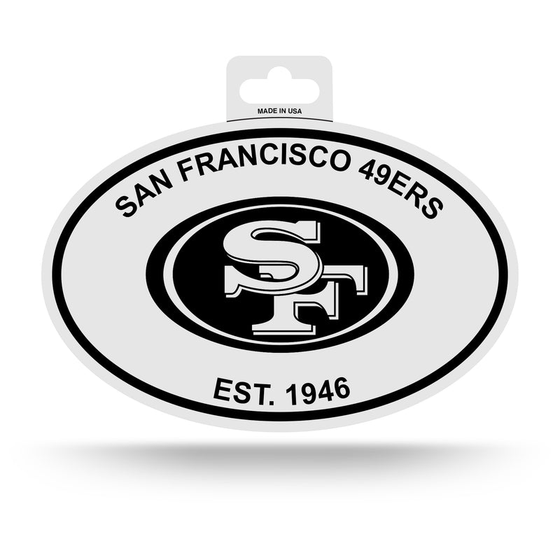 49ers Black And White Oval Sticker