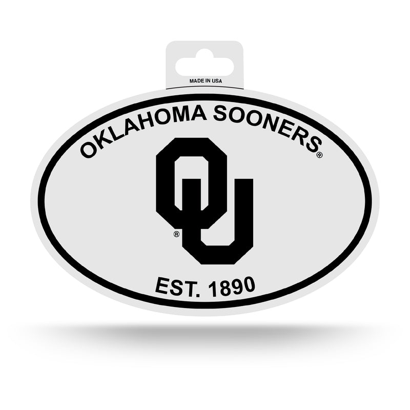 Oklahoma University Black And White Oval Sticker