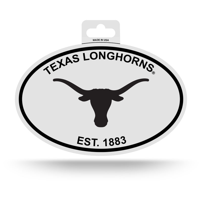 Texas Black And White Oval Sticker