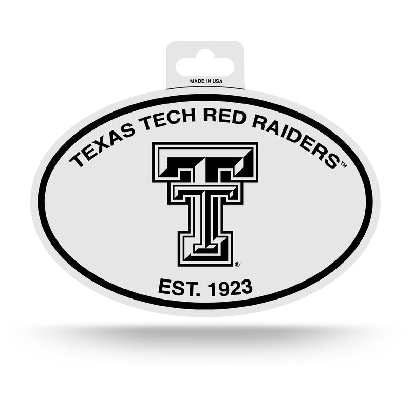 Texas Tech Red Raiders Black And White Oval Sticker