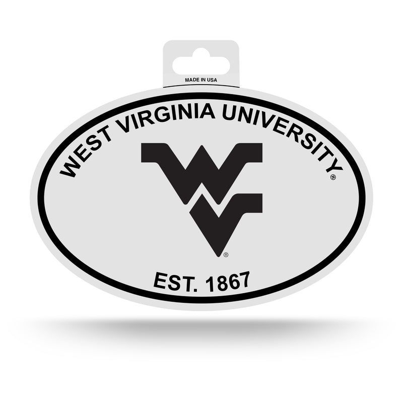 West Virginia Black And White Oval Sticker