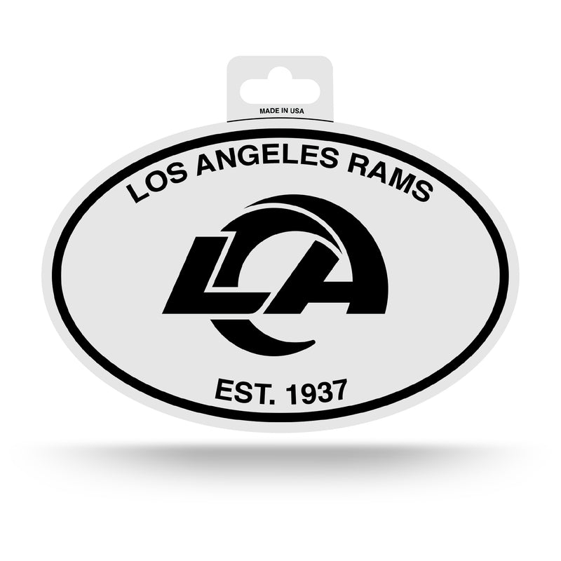 LA Rams Black And White Oval Sticker