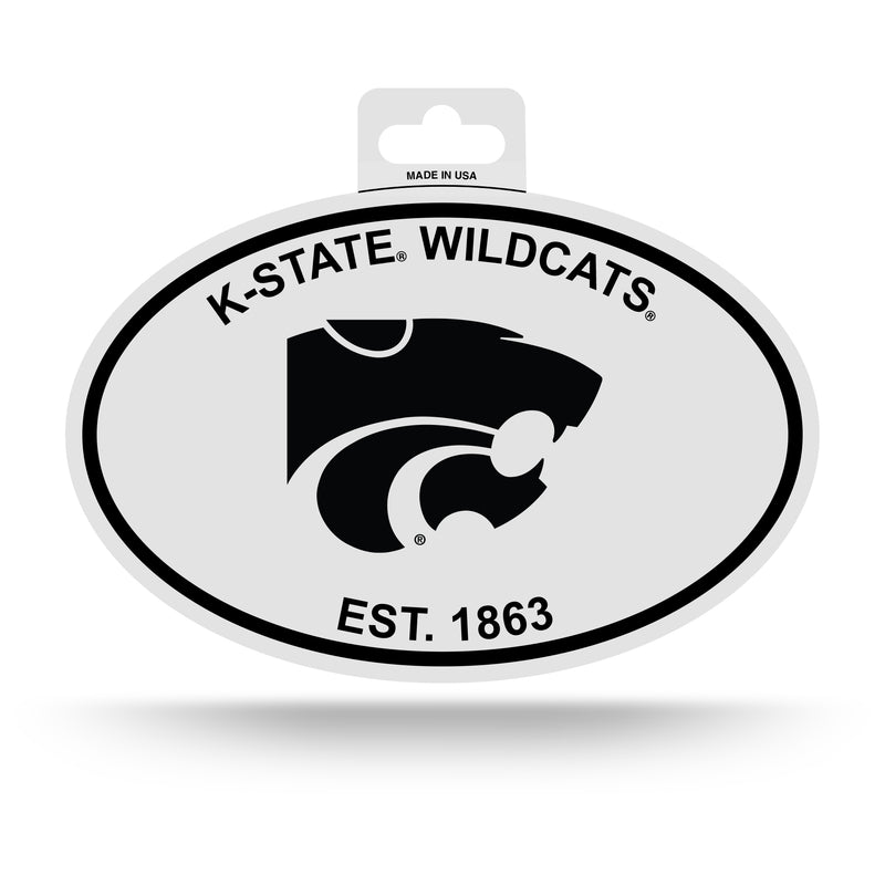 Kansas State University Black And White Oval Sticker