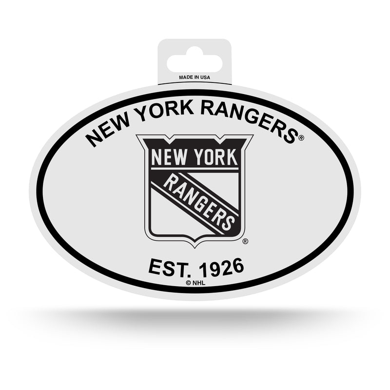 Rangers - NY Black And White Oval Sticker