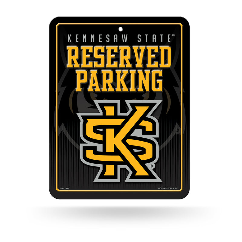 NCAA Kennesaw State Owls 8.5" x 11" Metal Parking Sign - Great for Man Cave, Bed Room, Office, Home Décor By Rico Industries