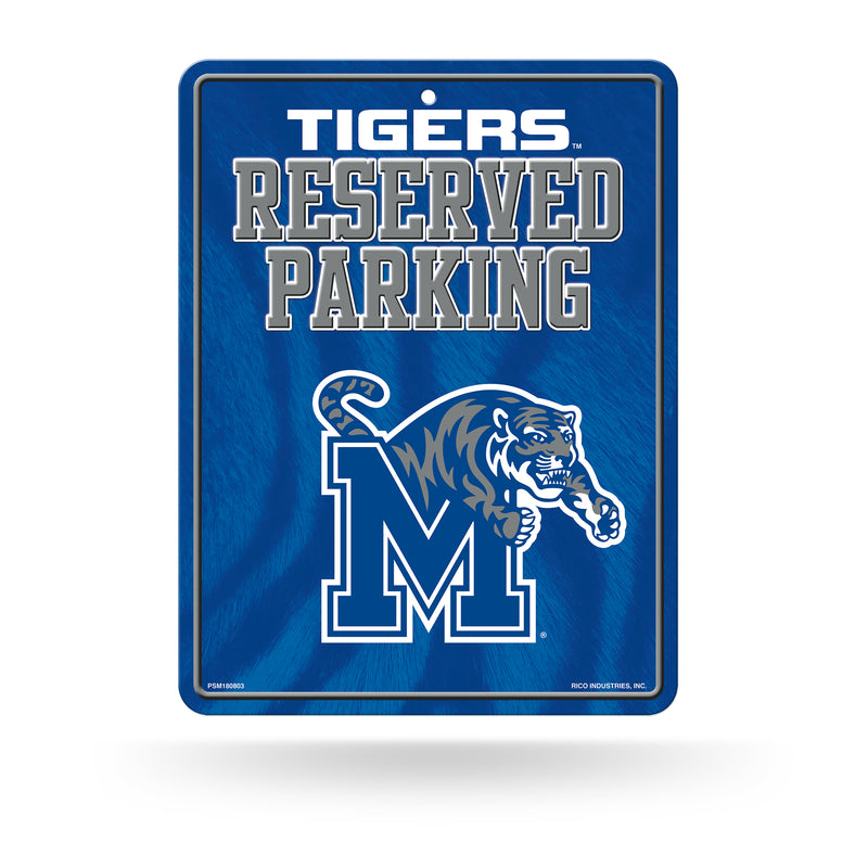 NCAA Memphis Tigers 8.5" x 11" Metal Parking Sign - Great for Man Cave, Bed Room, Office, Home Décor By Rico Industries