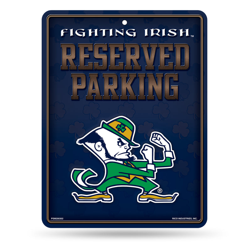 NCAA Notre Dame Fighting Irish 8.5" x 11" Metal Parking Sign - Great for Man Cave, Bed Room, Office, Home Décor By Rico Industries