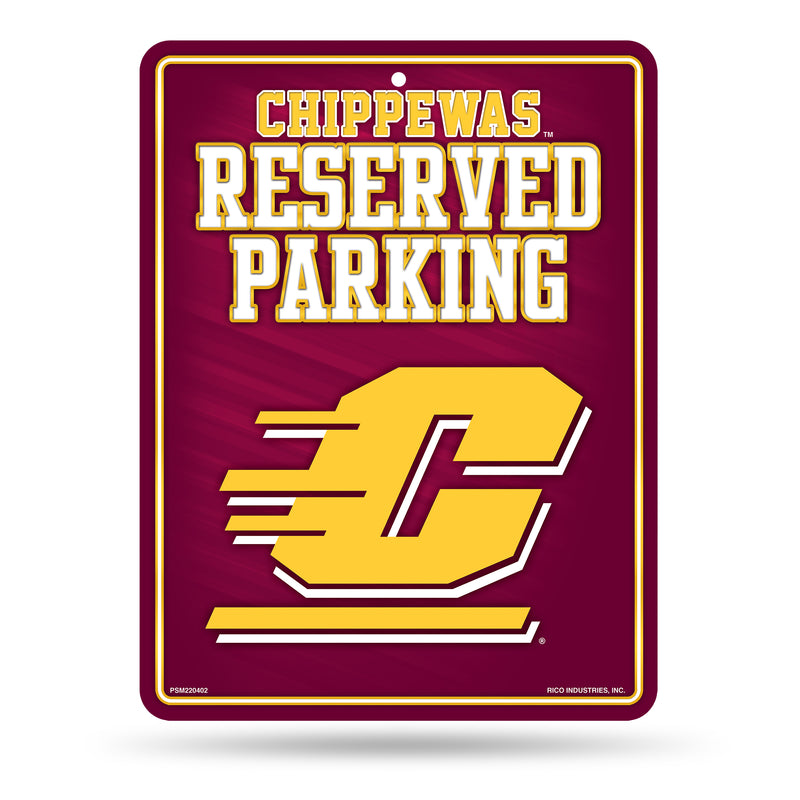 NCAA Central Michigan Chippewas 8.5" x 11" Metal Parking Sign - Great for Man Cave, Bed Room, Office, Home Décor By Rico Industries