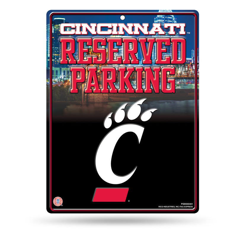 NCAA Cincinnati Bearcats 8.5" x 11" Metal Parking Sign - Great for Man Cave, Bed Room, Office, Home Décor By Rico Industries