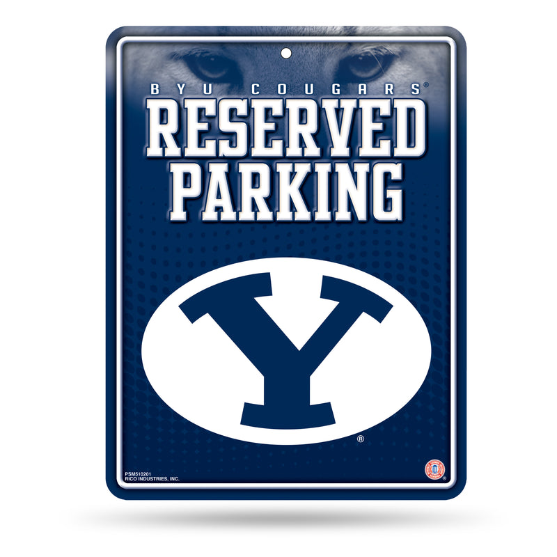 NCAA BYU Cougars 8.5" x 11" Metal Parking Sign - Great for Man Cave, Bed Room, Office, Home Décor By Rico Industries