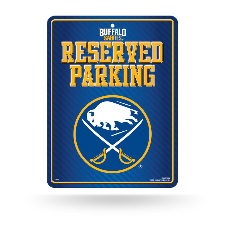 NHL Buffalo Sabres 8.5" x 11" Metal Parking Sign - Great for Man Cave, Bed Room, Office, Home Décor By Rico Industries