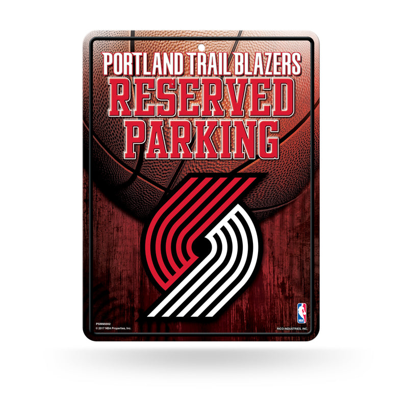 NBA Portland Trail Blazers 8.5" x 11" Metal Parking Sign - Great for Man Cave, Bed Room, Office, Home Décor By Rico Industries