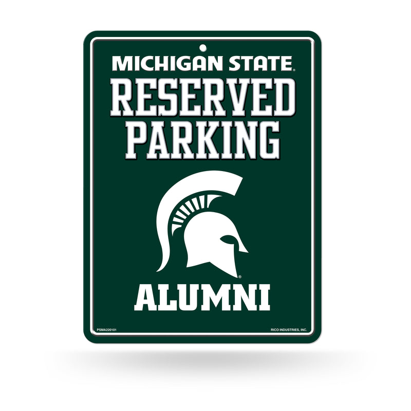 NCAA Michigan State Spartans 8.5" x 11" Metal Alumni Parking Sign - Great for Man Cave, Bed Room, Office, Home Décor By Rico Industries