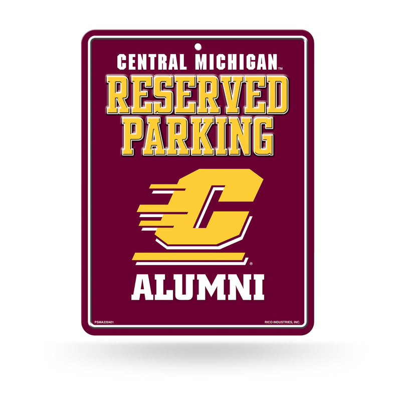 NCAA Central Michigan Chippewas 8.5" x 11" Metal Alumni Parking Sign - Great for Man Cave, Bed Room, Office, Home Décor By Rico Industries