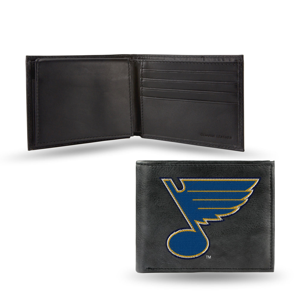 NHL St. Louis Blues Embroidered Genuine Leather Tri-fold Wallet 3.25 x  4.25 - Slim By Rico Industries