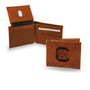 South Carolina Gamecocks Genuine Leather Embossed Pecan Billfold Wallet