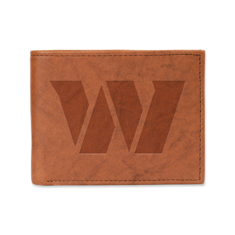 Washington Commanders Genuine Leather Embossed Pecan Billfold Wallet