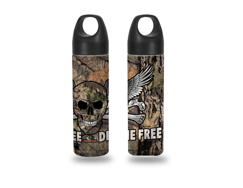 Mossy Oak - Break Up Country / Skull - "Live Free Die Free" 20 Oz Stainless Steel Sublimated Tumbler