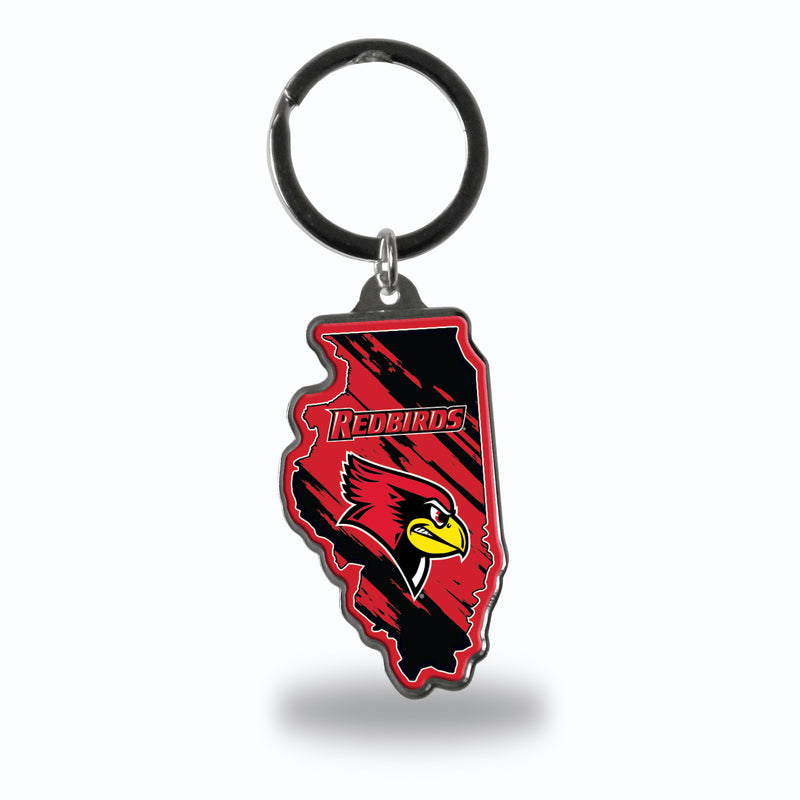 Illinois State Redbirds State Shaped Keychain