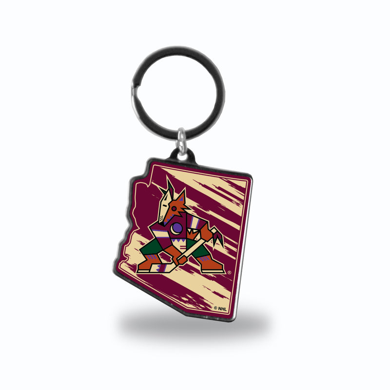 Arizona Coyotes State Shaped Keychain