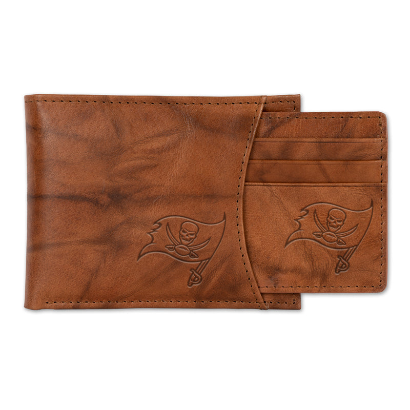 Buccaneers Genuine Leather 2-In-1 Slider Wallet Set