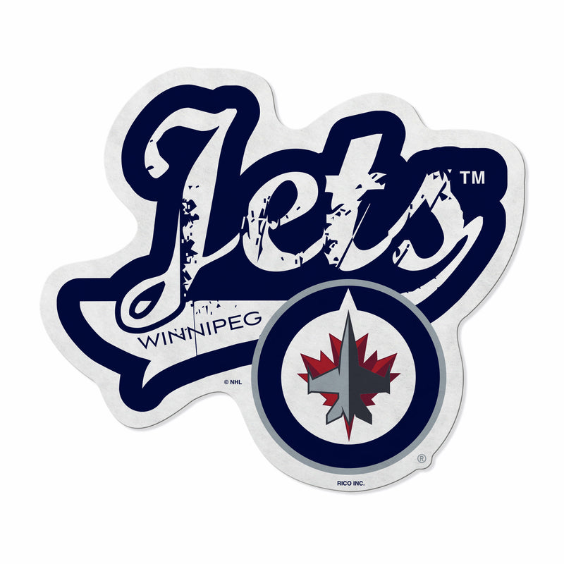 Jets - Win Shape Cut Logo With Header Card - Distressed Design