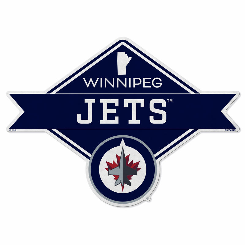 Jets - Win Shape Cut Logo With Header Card - Diamond Design