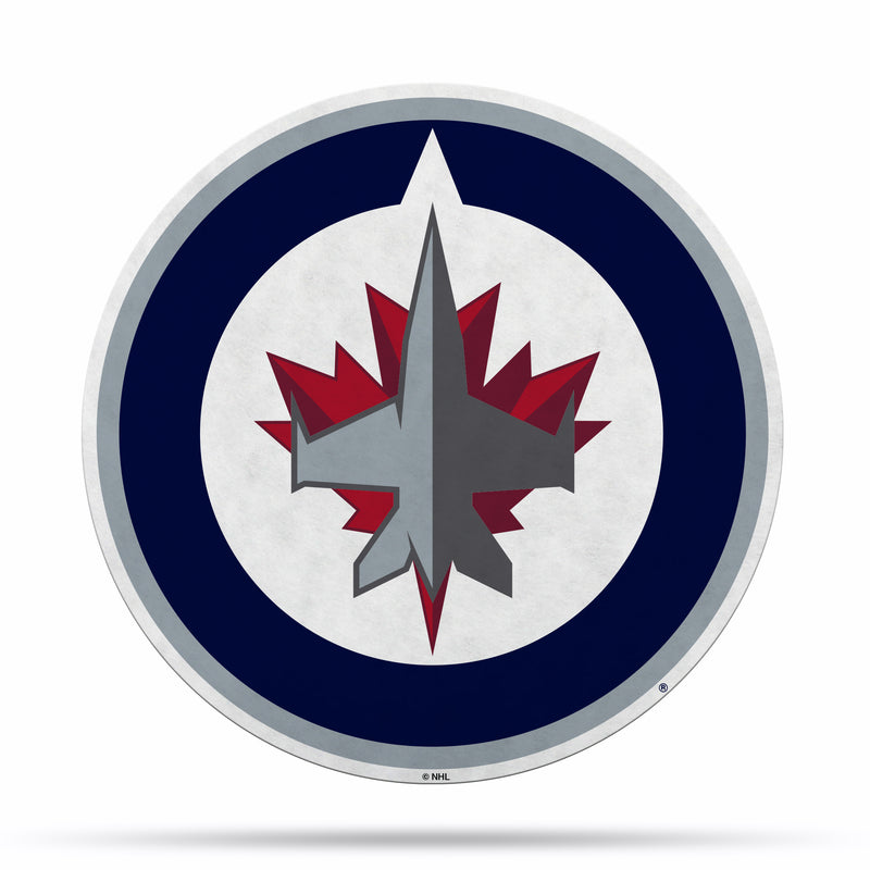 NHL Winnipeg Jets Classic Team Logo Shape Cut Pennant - Home and Living Room Décor - Soft Felt EZ to Hang By Rico Industries