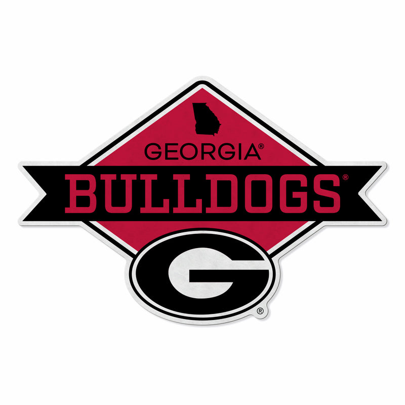 Georgia University Shape Cut Logo With Header Card - Diamond Design