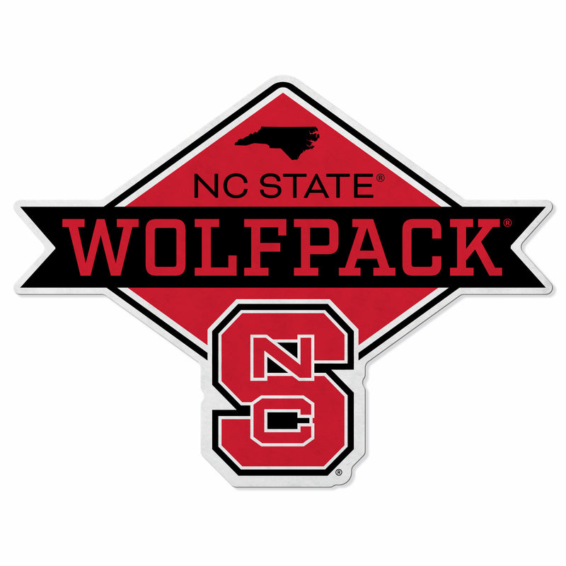 North Carolina State Shape Cut Logo With Header Card - Diamond Design