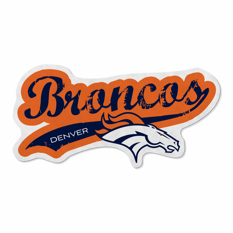 Broncos Shape Cut Logo With Header Card - Distressed Design