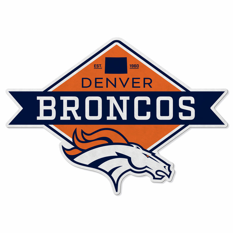 Broncos Shape Cut Logo With Header Card - Diamond Design