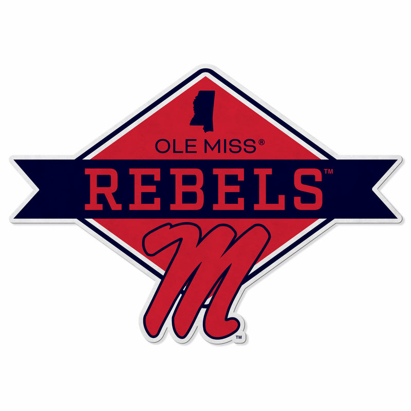 Mississippi University Shape Cut Logo With Header Card - Diamond Design