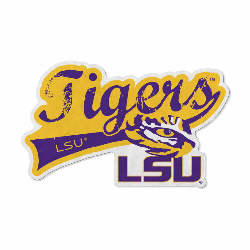 Lsu Shape Cut Logo With Header Card - Distressed Design