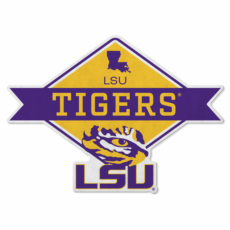 Lsu Shape Cut Logo With Header Card - Diamond Design