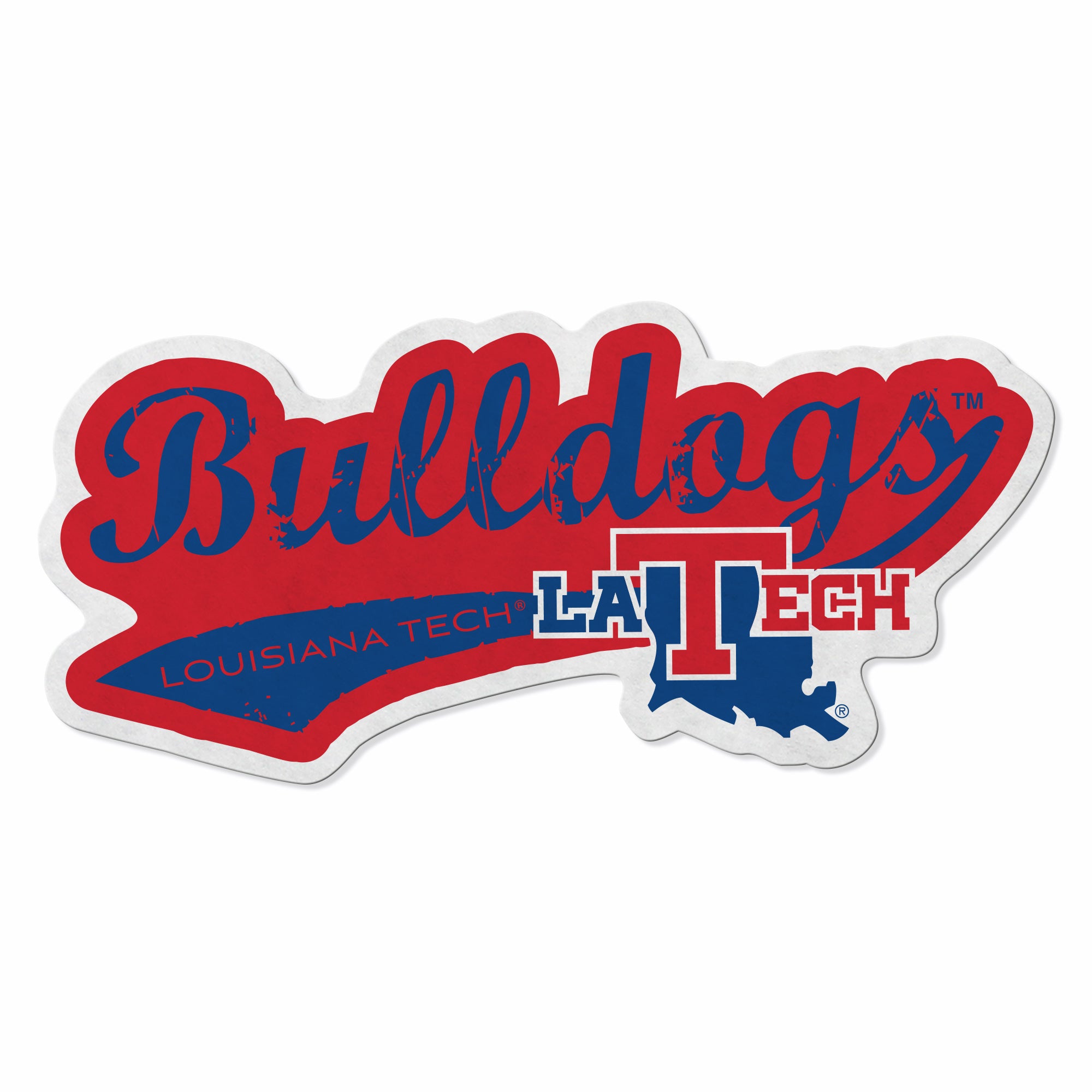 Louisiana Tech Shape Cut Logo With Header Card - Distressed Design