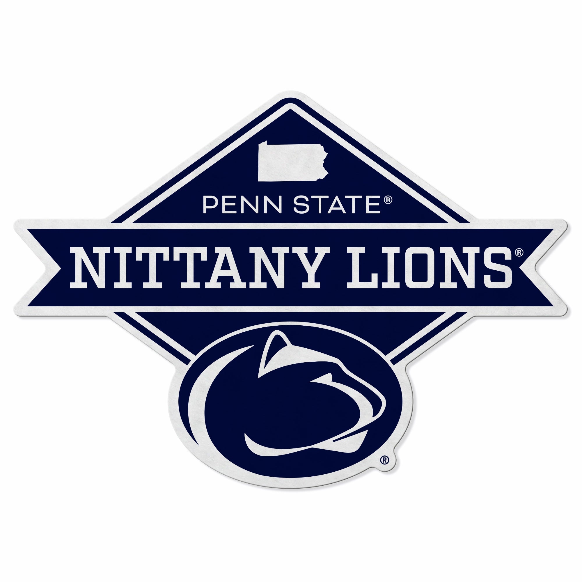 Penn State Shape Cut Logo With Header Card - Diamond Design