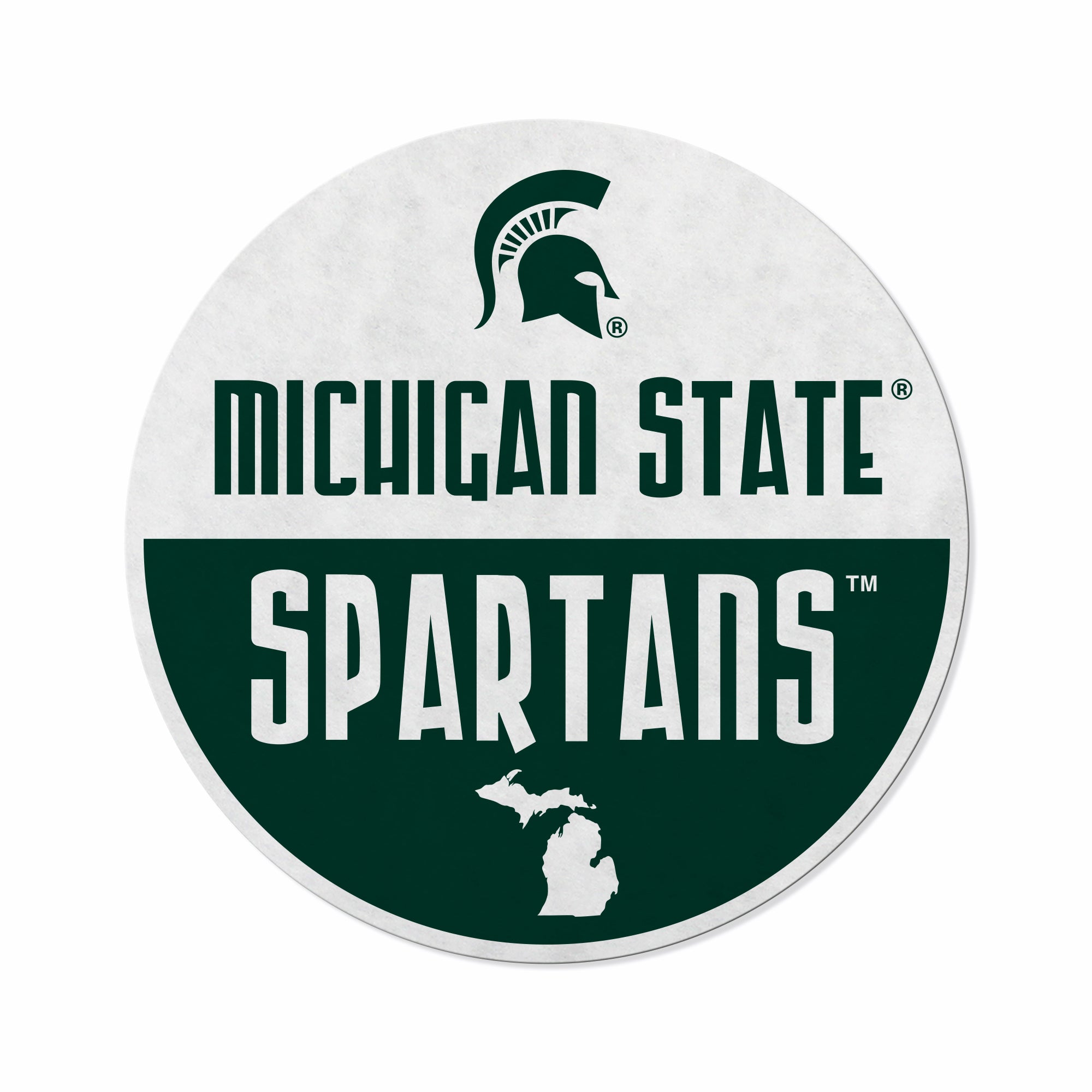 Michigan State Shape Cut Logo With Header Card - Classic Design