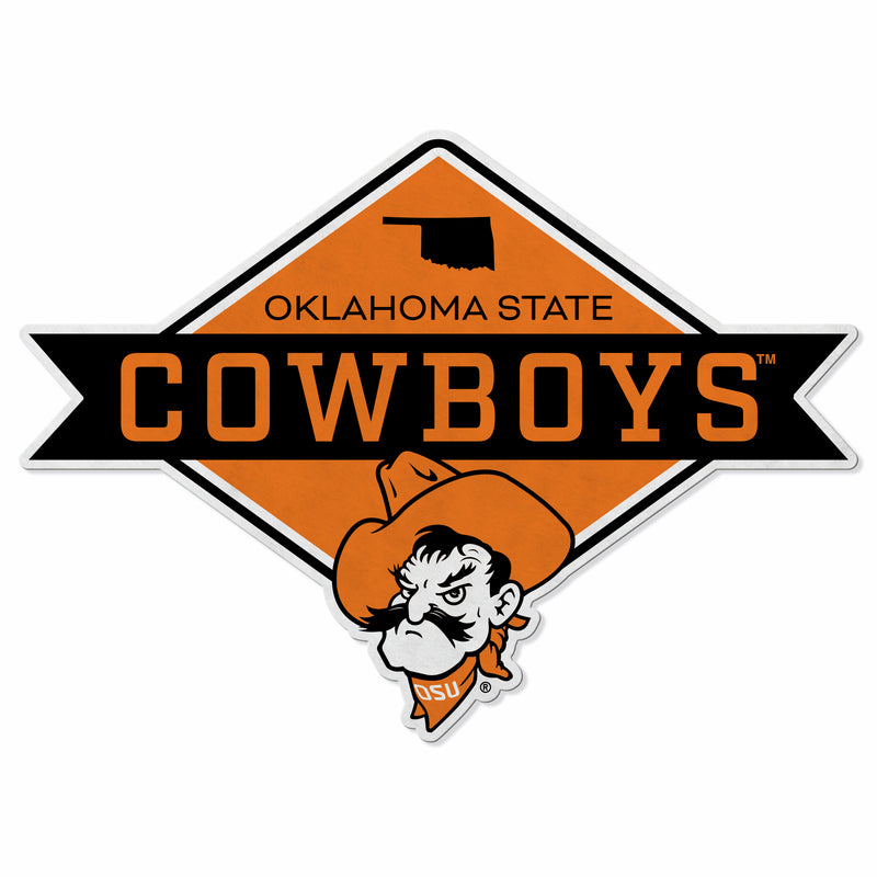 Oklahoma State Shape Cut Logo With Header Card - Diamond Design